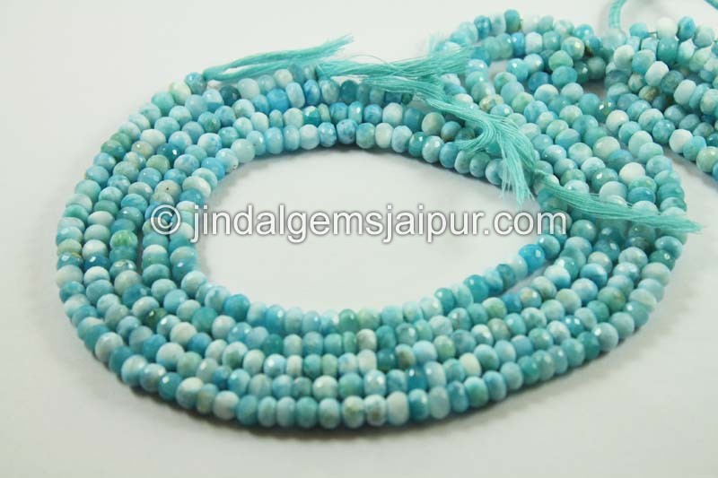 Larimar Faceted Roundelle Beads